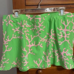 Lilly Pulitzer Green and Pink Mini Skirt